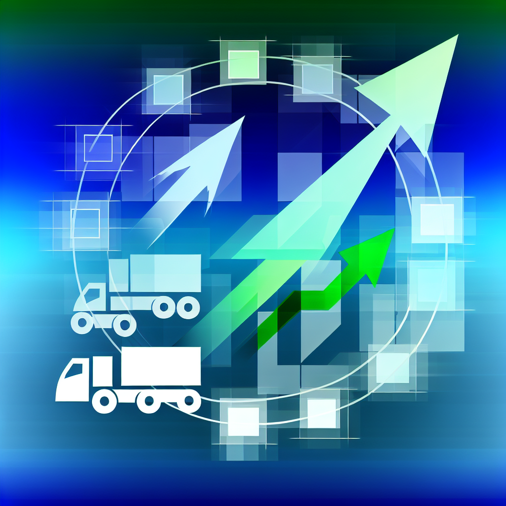 Abstract representation of growth in the electric truck sector