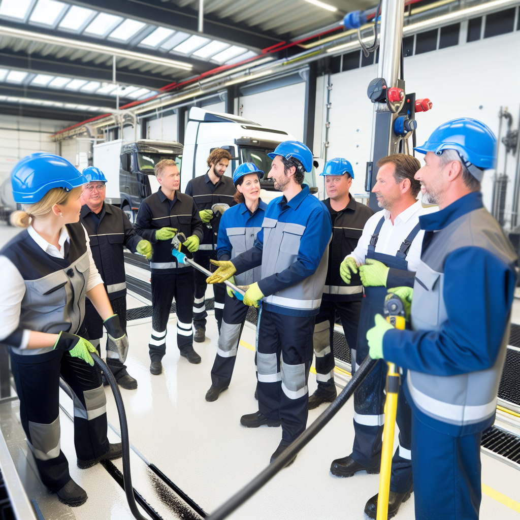 Team of Technicians Training at Truck Wash Facility