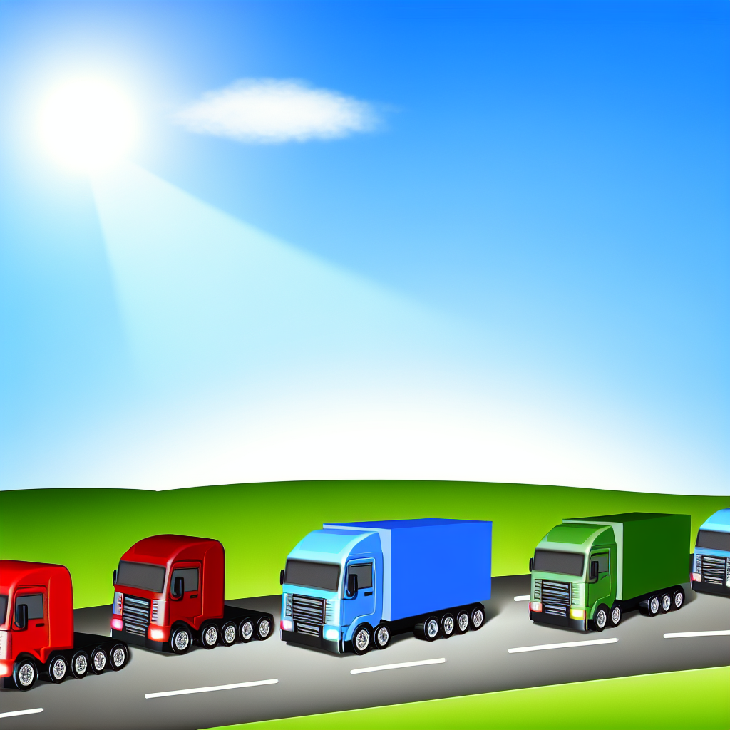 Small trucking fleet on the road