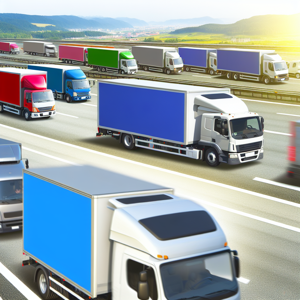 Small trucking fleet on the road