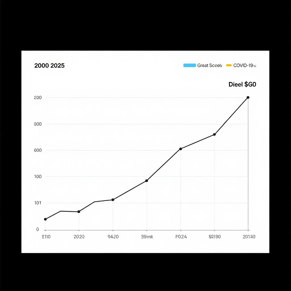 Line graph showing fuel price fluctuations over the years
