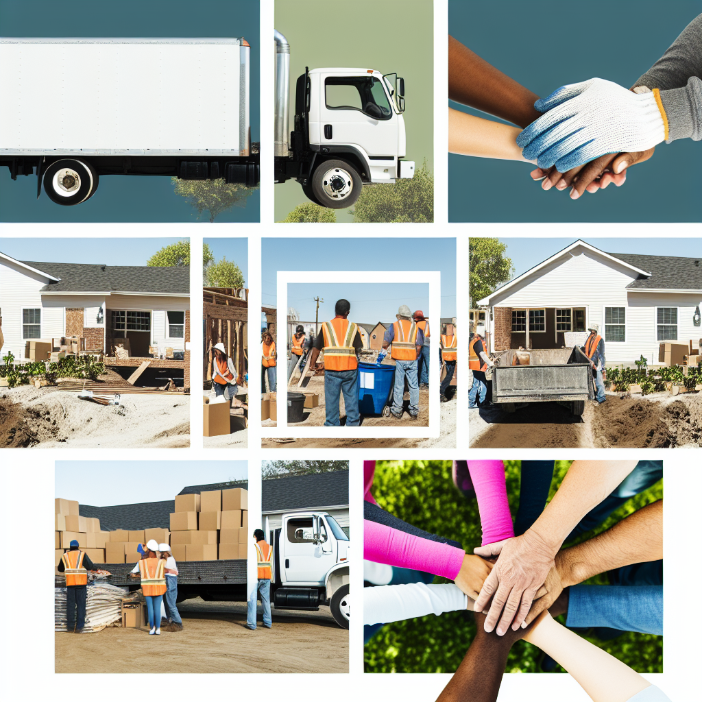 Visual representation of Trucks for Change's impact on Habitat for Humanity, showcasing truckloads delivered and funds raised.