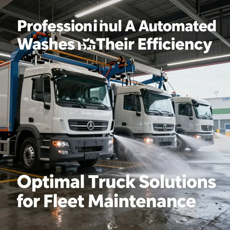 Automated truck wash using high-pressure water jets for efficient cleaning.