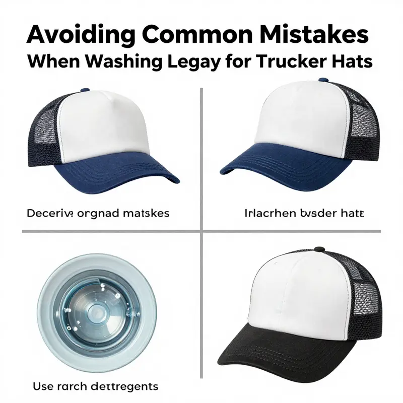 A guided approach to washing legacy trucker hats, emphasizing gentle techniques.