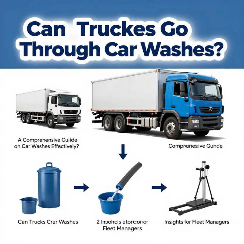 Various types of trucks lined up at a car wash facility demonstrating options for washing.