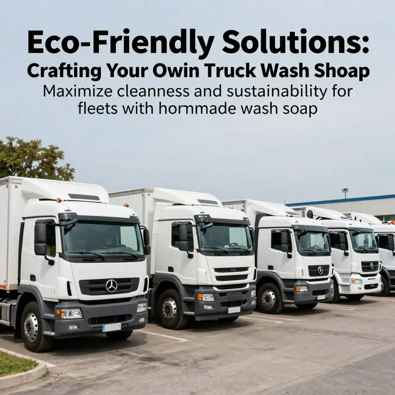An array of clean trucks parked in a picturesque outdoor setting, exemplifying excellent fleet maintenance and care.