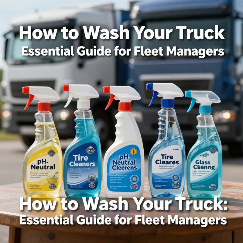 An assortment of essential cleaning tools for efficient truck washing.