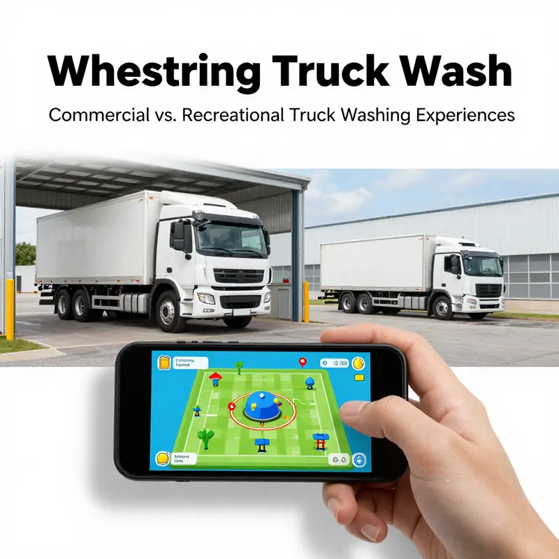 A contemporary truck wash facility equipped for heavy-duty vehicle cleaning.