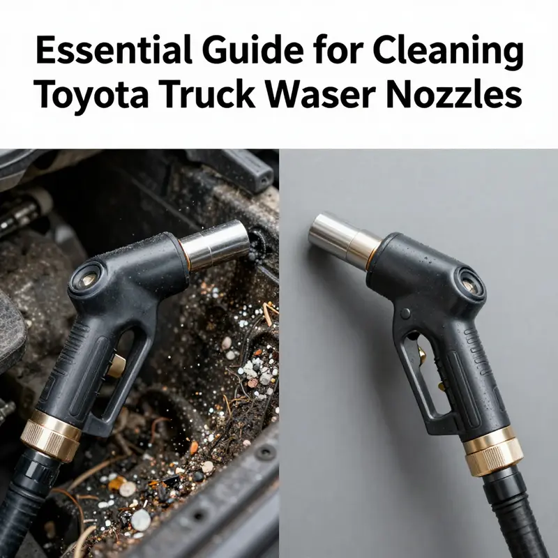 Step-by-step cleaning process for Toyota truck washer nozzles.