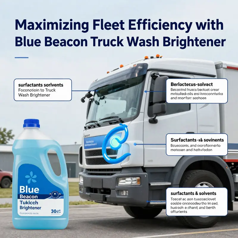 Infographic detailing the composition of Blue Beacon Truck Wash Brightener.