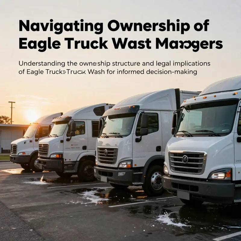Trucks being washed at Eagle Truck Wash against a sunset backdrop, symbolizing quality service.
