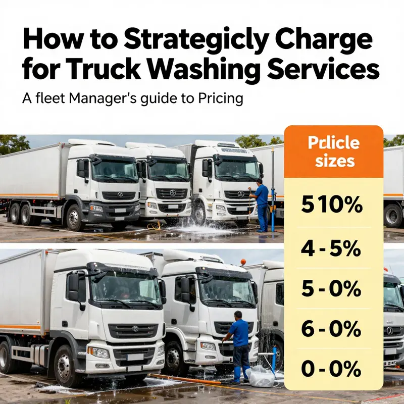 An image summarizing the article on charging for truck washing services.