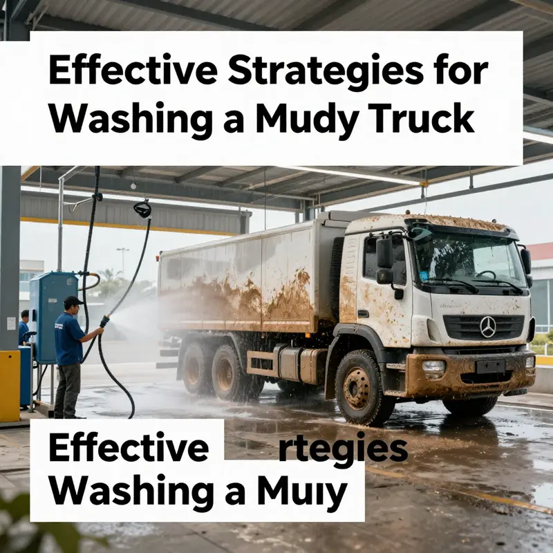 A dedicated car wash facility designed for efficient cleaning of trucks with proper drainage and specialized equipment.