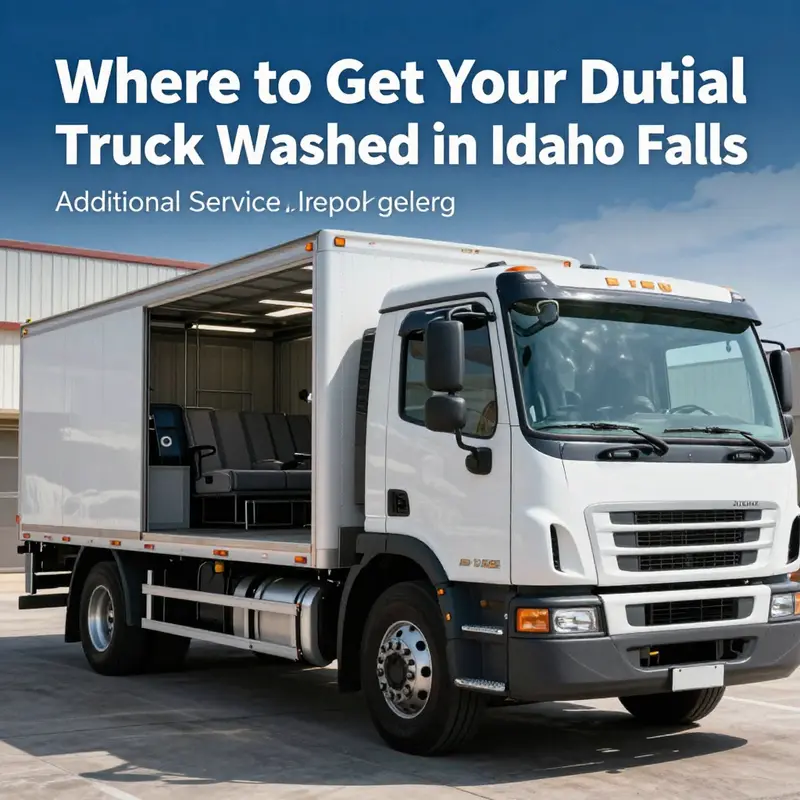 A dually truck receiving professional washing services, highlighting the options available in Idaho Falls.