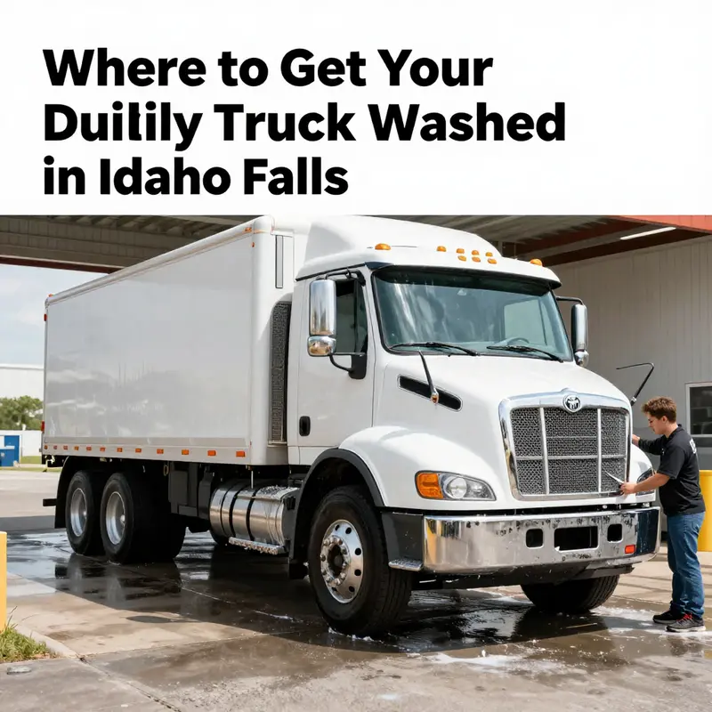A dually truck receiving professional washing services, highlighting the options available in Idaho Falls.