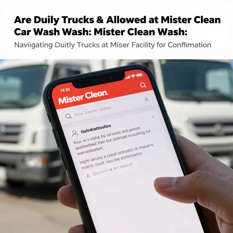 Dually trucks awaiting service at a Mister Clean Car Wash, highlighting the general acceptance of these vehicles.