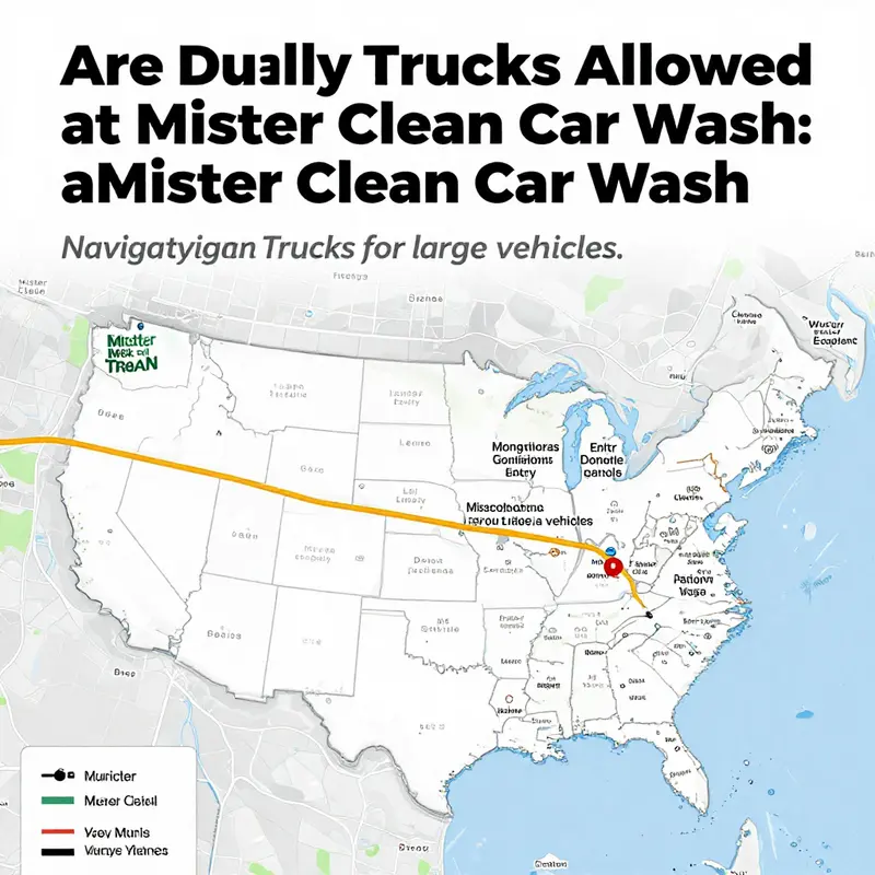 Dually trucks awaiting service at a Mister Clean Car Wash, highlighting the general acceptance of these vehicles.