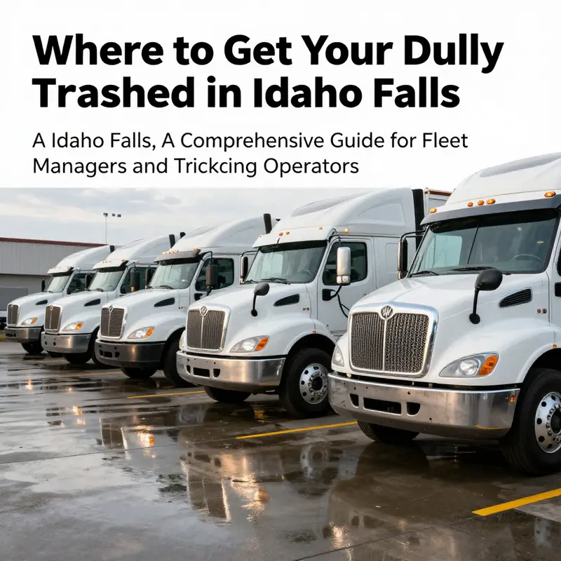 A row of dually trucks in a truck wash, emphasizing the professional service provided in Idaho Falls.