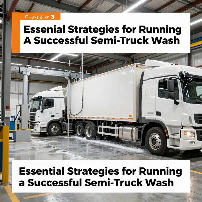 High-efficiency washing equipment tailored for semi-trucks in a state-of-the-art wash facility.