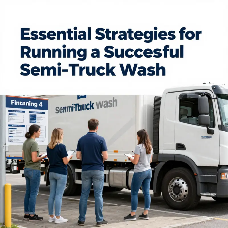 High-efficiency washing equipment tailored for semi-trucks in a state-of-the-art wash facility.