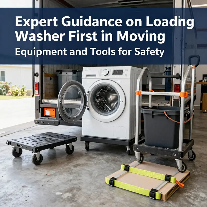 Correct placement of a washer and dryer in a moving truck for optimal weight distribution.
