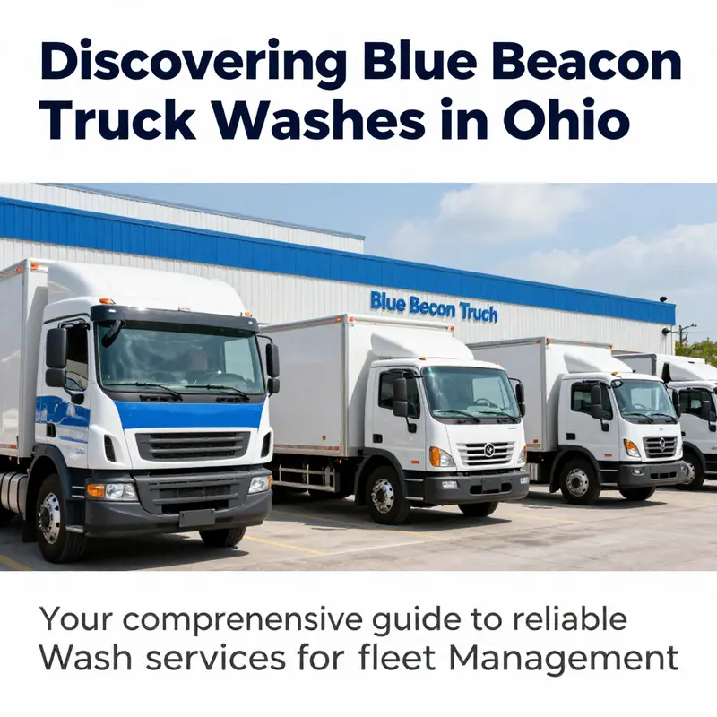A clean and professional Blue Beacon Truck Wash facility with trucks being washed.
