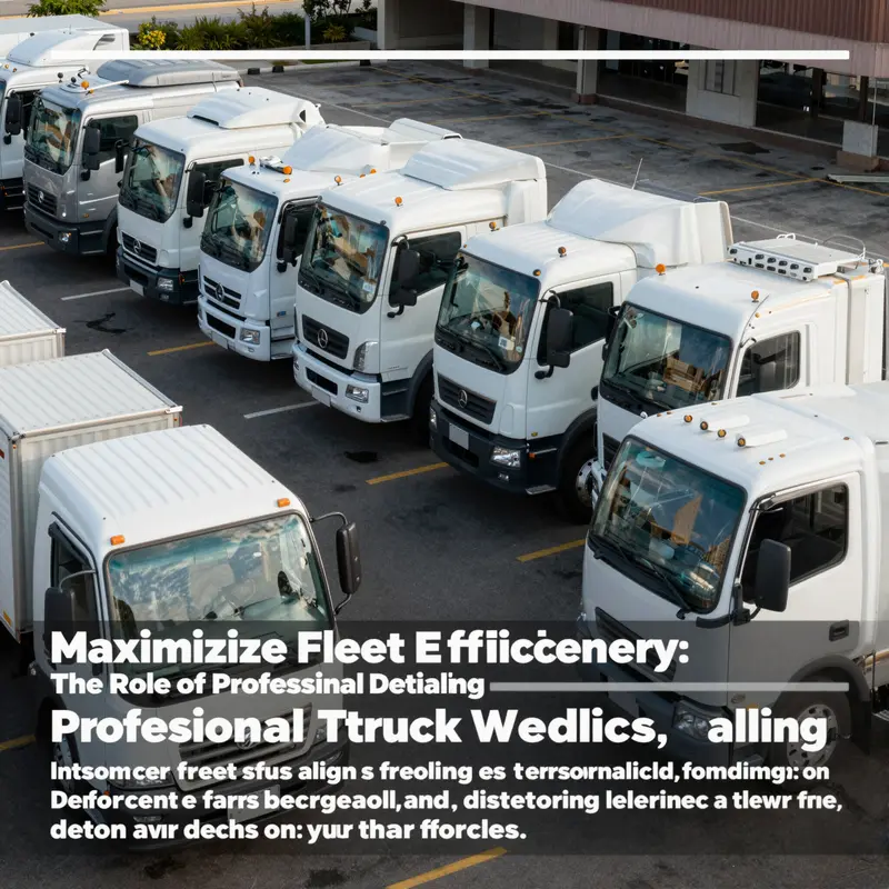 A row of clean and polished trucks in a fleet parking area.