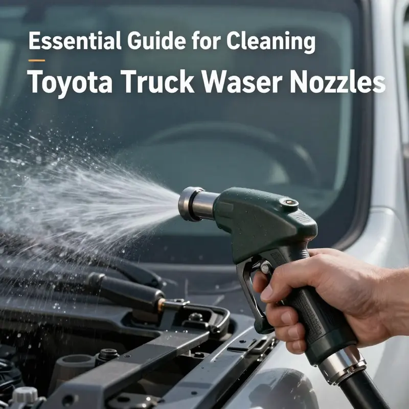 Step-by-step cleaning process for Toyota truck washer nozzles.