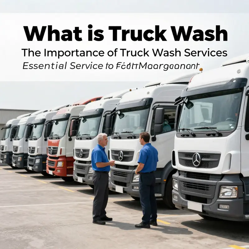 A contemporary truck wash facility equipped for heavy-duty vehicle cleaning.