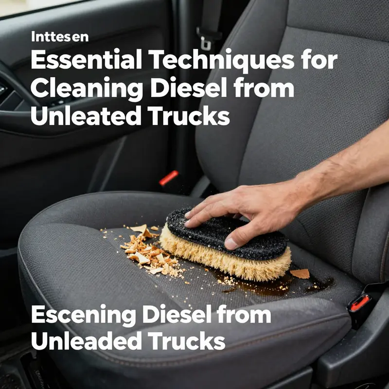 Ensuring ventilation and safety while cleaning diesel from an unleaded truck.