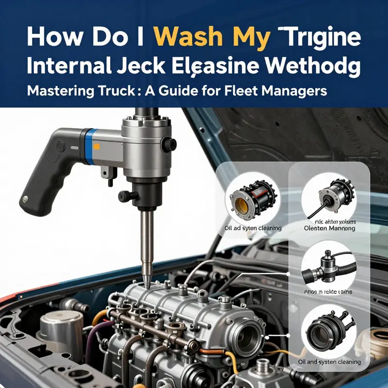 Safety measures in place prior to washing a truck engine.