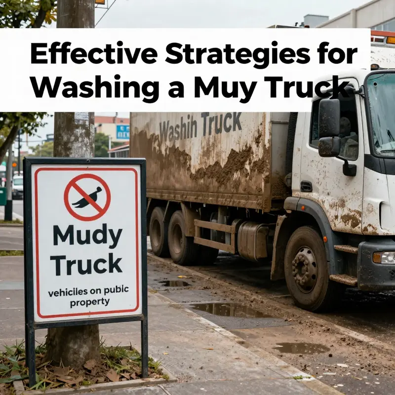 A dedicated car wash facility designed for efficient cleaning of trucks with proper drainage and specialized equipment.