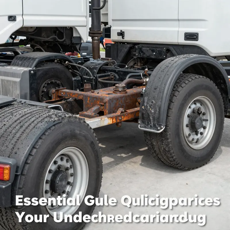 Essential tools gathered for cleaning the truck’s undercarriage.