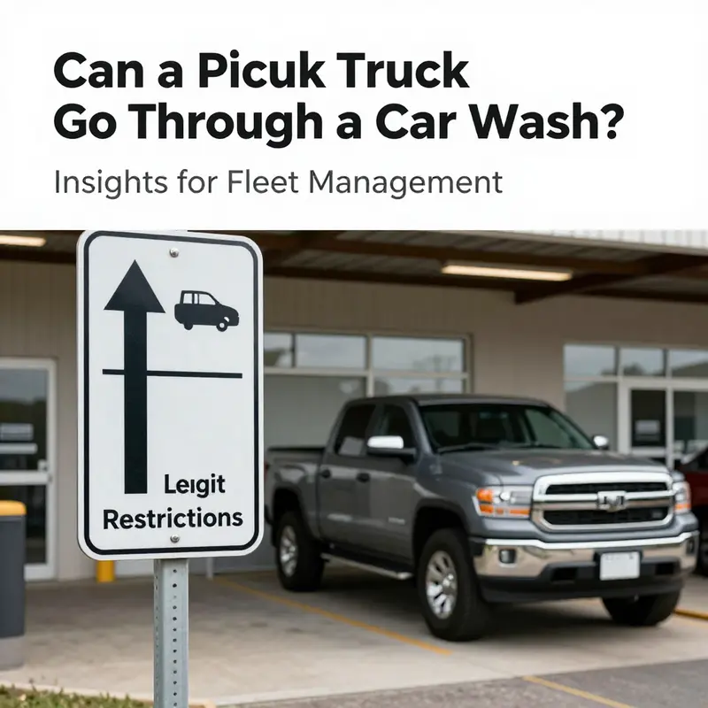 A pickup truck entering an automated car wash, highlighting the importance of vehicle size and facilities.