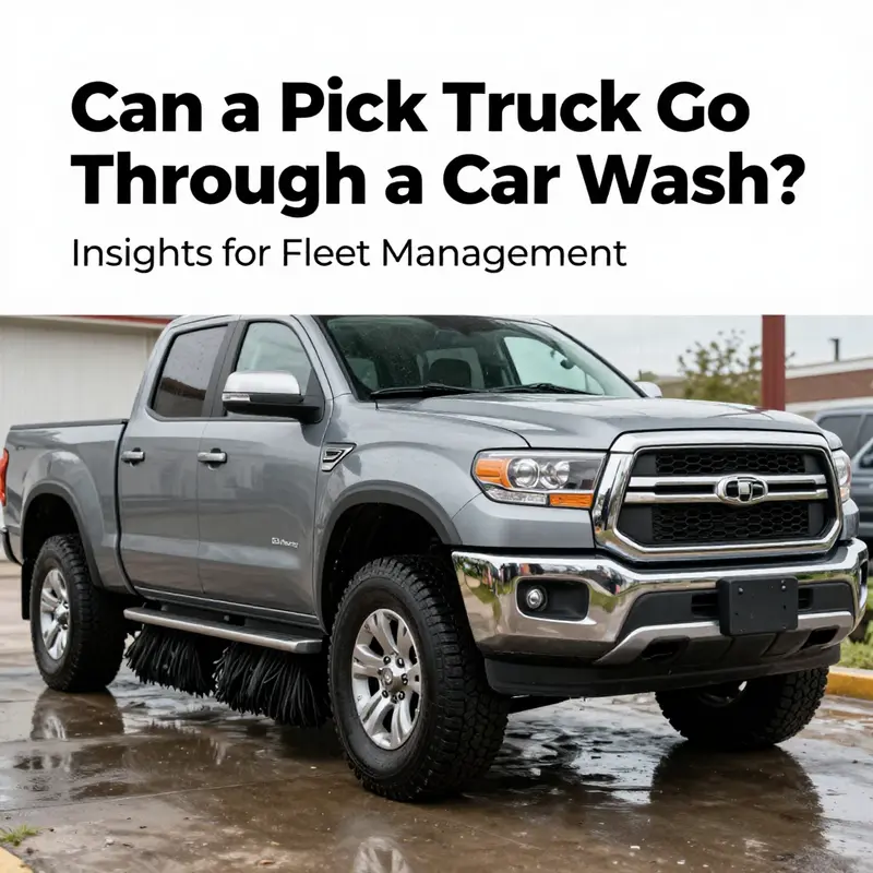 A pickup truck entering an automated car wash, highlighting the importance of vehicle size and facilities.