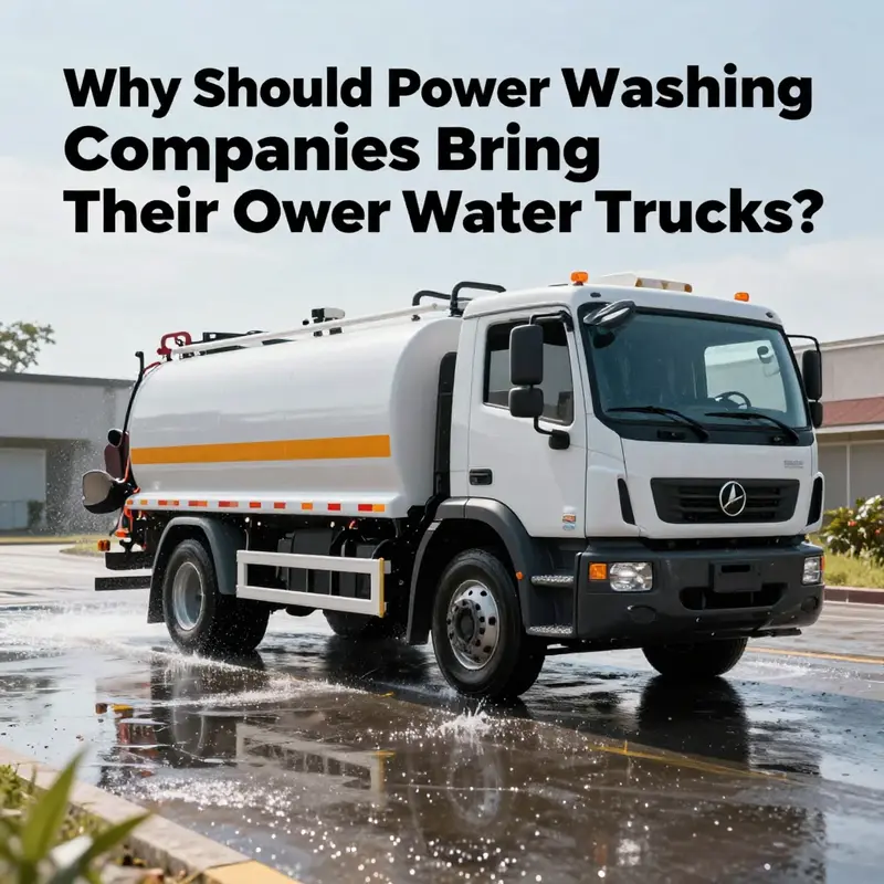 A power washing truck delivering exceptional cleaning results, showcasing the benefits of having a dedicated water supply.