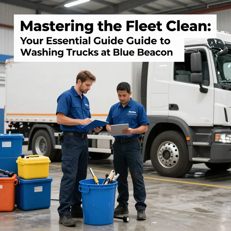 Preparation phase for washing a truck, highlighting essential tools and organization.