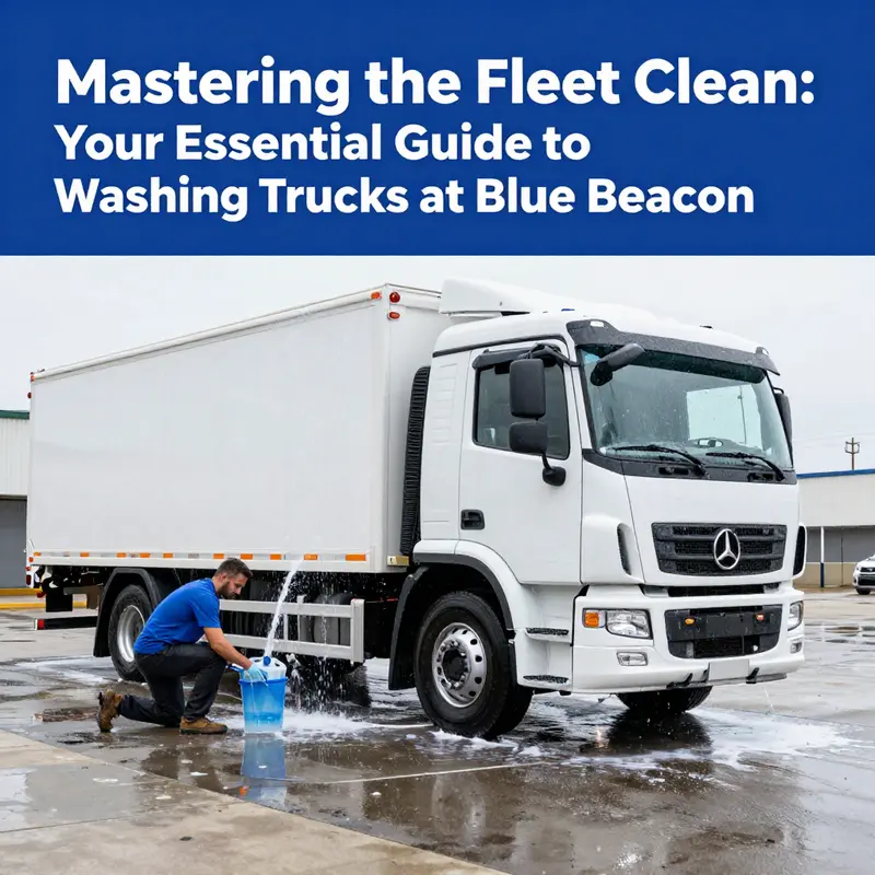 Preparation phase for washing a truck, highlighting essential tools and organization.