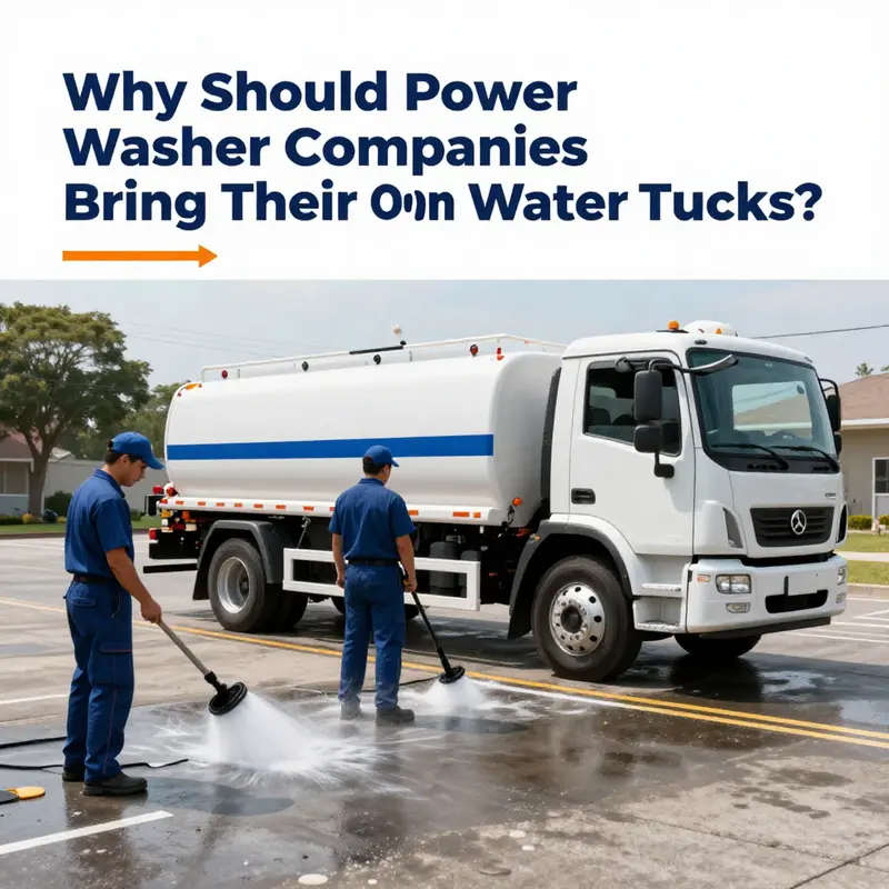 A professional power washing truck equipped for optimal water quality and pressure during services.