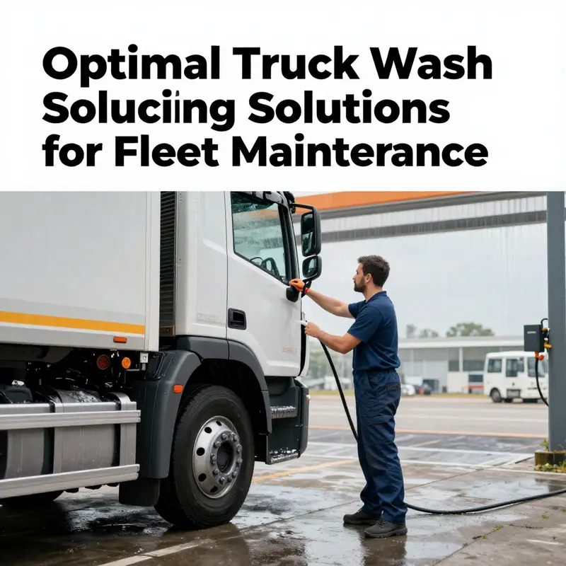 Automated truck wash using high-pressure water jets for efficient cleaning.