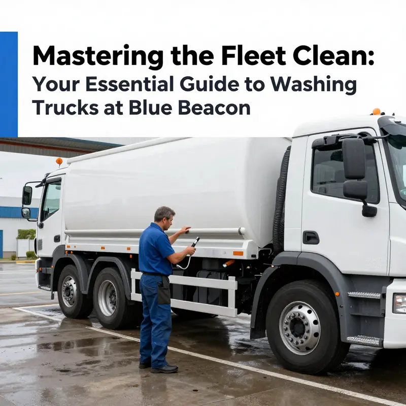 Preparation phase for washing a truck, highlighting essential tools and organization.