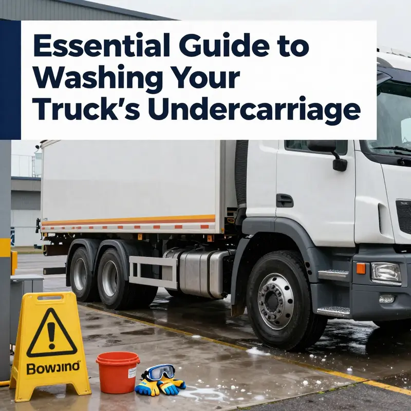 Essential tools gathered for cleaning the truck’s undercarriage.