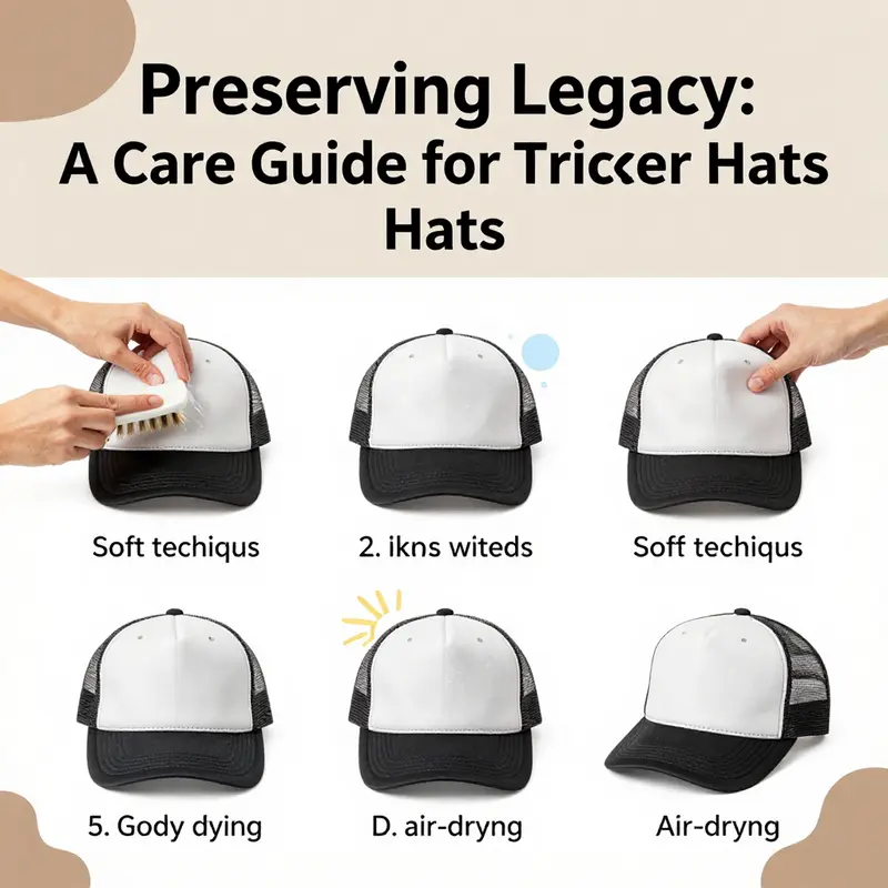 A guided approach to washing legacy trucker hats, emphasizing gentle techniques.