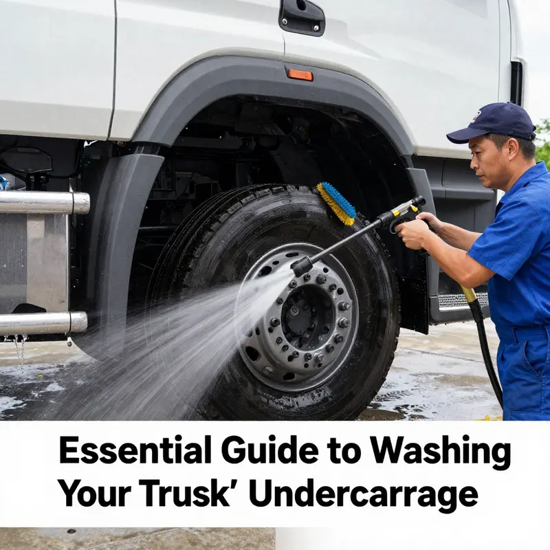 Essential tools gathered for cleaning the truck’s undercarriage.