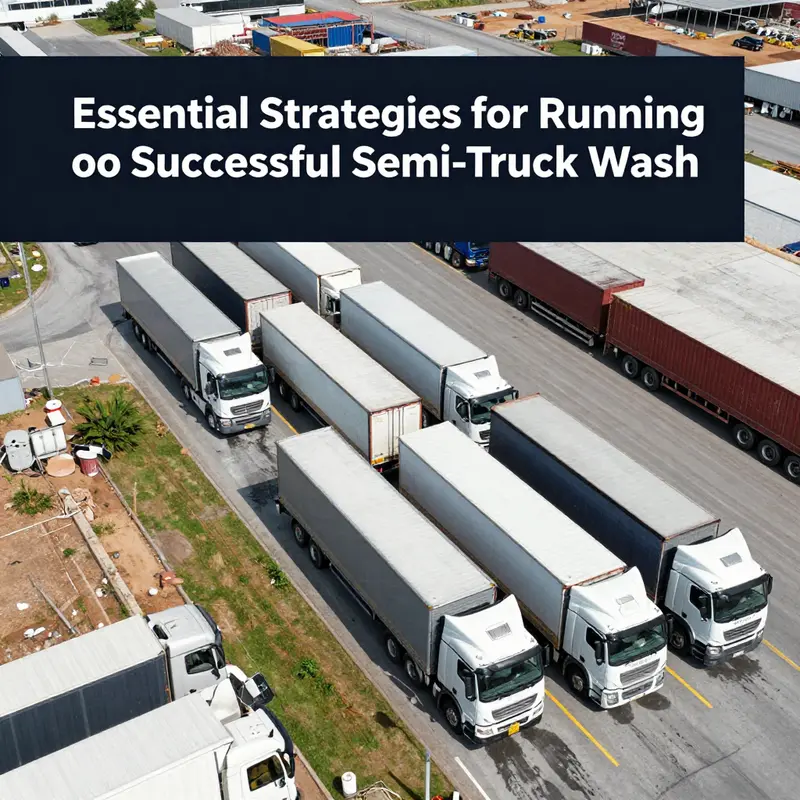 High-efficiency washing equipment tailored for semi-trucks in a state-of-the-art wash facility.