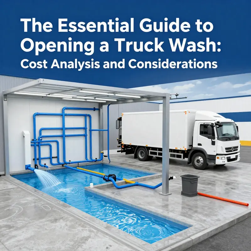 High-tech truck wash machines ready for operations.