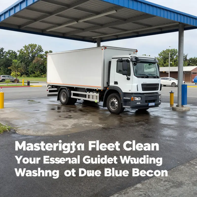 Preparation phase for washing a truck, highlighting essential tools and organization.