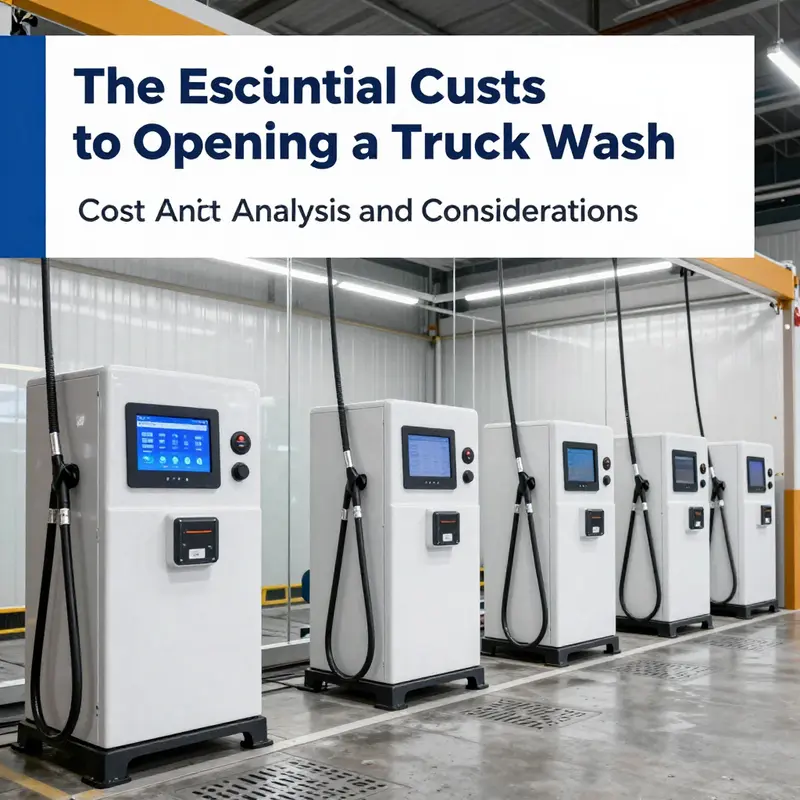 High-tech truck wash machines ready for operations.
