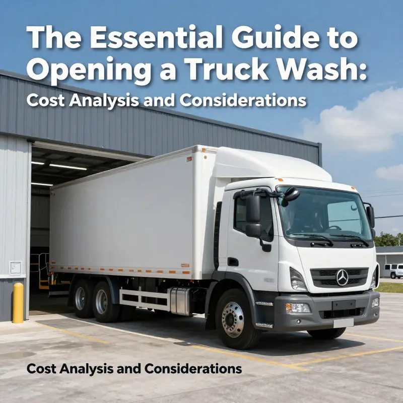 A bustling truck wash facility featuring advanced equipment and operations.