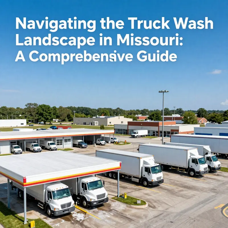 Multiple truck wash facilities operating in Missouri with trucks being cleaned, showcasing the importance of maintenance in logistics.